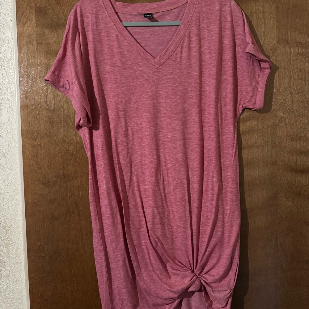 Pink V-Neck Women's Top